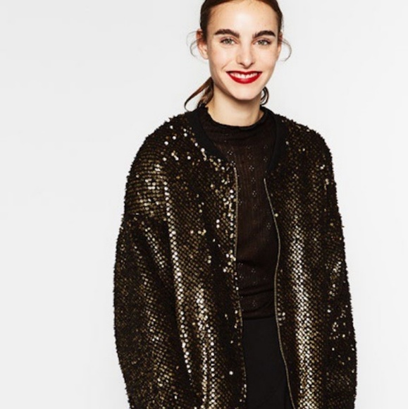 sequin bomber jacket zara